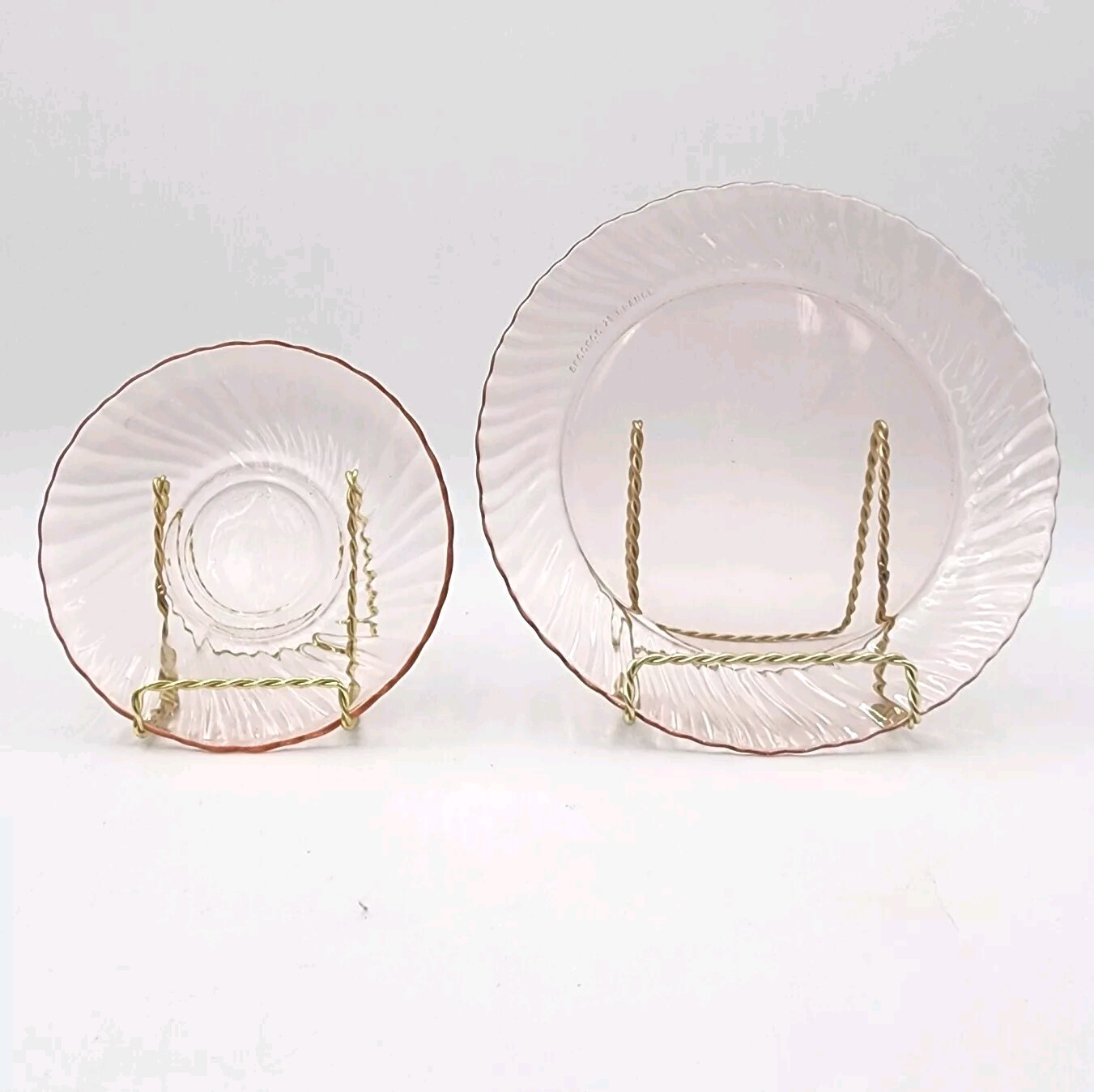 Luminarc Arcoroc France Rosaline Glass Salad Plates 8