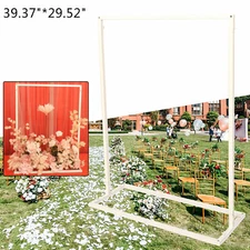 1×0.75M Metal Arch Frame White Background Stand for Wedding Birthday Party Decor