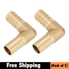 Brass Hose Barb Fitting 3/8" x 3/8" 90  Elbow Connector Fuel Air Water