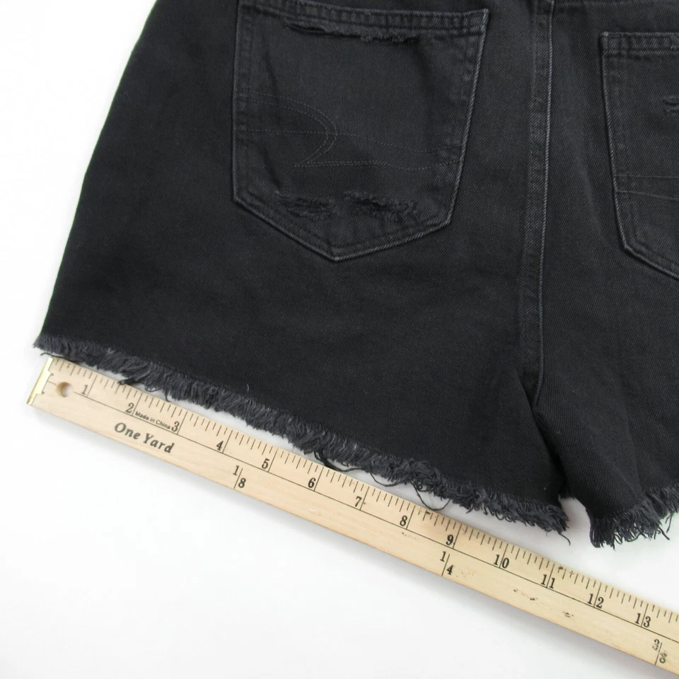 Pantalones cortos American Eagle para mujer 4 bolsillos ligeros cómodos elásticos negros Foto 4 de 4