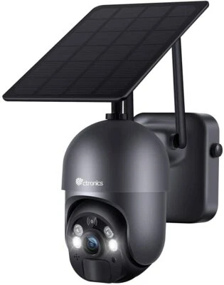 Ctronics Caméra Surveillance Solaire WiFi Extérieure avec Panneau Solaire Caméra