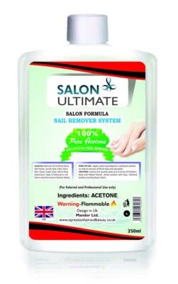 SALON ULTIMATE Acetone Pure Acrylic Nail Remover Nail Polish Remover 99.8% 250ml UK BEST SELLER