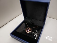 Forever Love Heart Birthstone Necklace Sterling Silver White/Rose Gold Plated