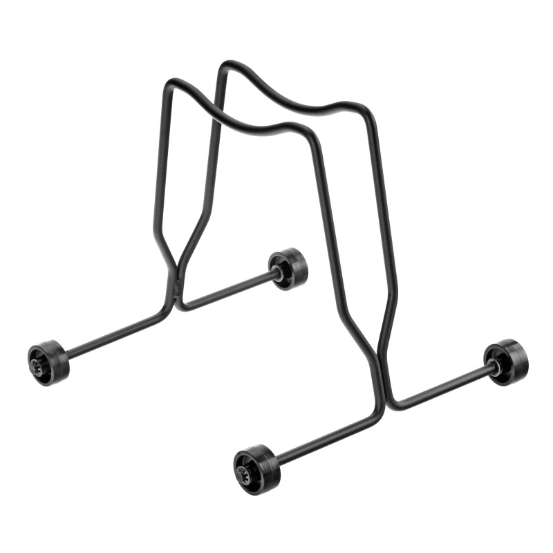 Cavalletto Porta Bici Supporto Mtb da Corsa Strada Con Rotelle 1 Posto Acciaio foto 2