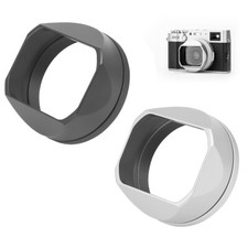 YC Square Metal Lens Hood w/ 49mm Adapter Ring for Fujifilm Fuji X100V Camcorder