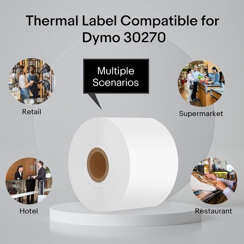 6Roll Compatible Dymo 30270 Receipt Paper Non-Adhesive forLabelwriters 315 330 - Picture 5 of 8