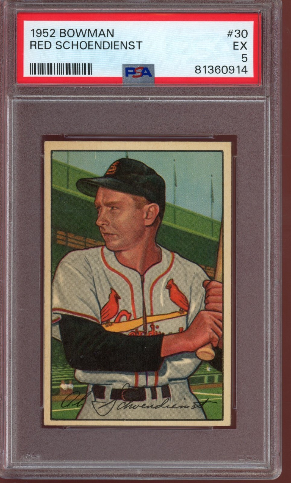 1952 Bowman #30 Red Schoendienst (HOF) - PSA 5 **NICE CORNERS**