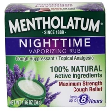 Mentholatum Nighttime Vaporizing Rub with Soothin Lavender, 1.76 oz