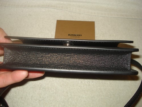 100% AUTHENTIC NEW BURBERRY HAMPSHIRE BLACK LEATHER  CROSSBODY SHOULDER BAG - Picture 10 of 15