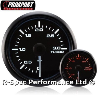 WASSERDICHT DIESEL Prosport 52 mm Stepper gelb/weiß Turbo Boost Gauge 0-3 BAR 