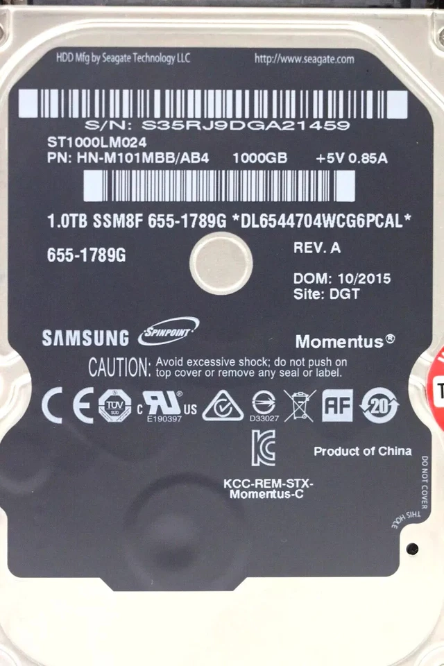 Original Apple 2,5" 1 TB Festplatte Hard Drive HDD Samsung 655-1789 iMac MacBook - Bild 3 von 4