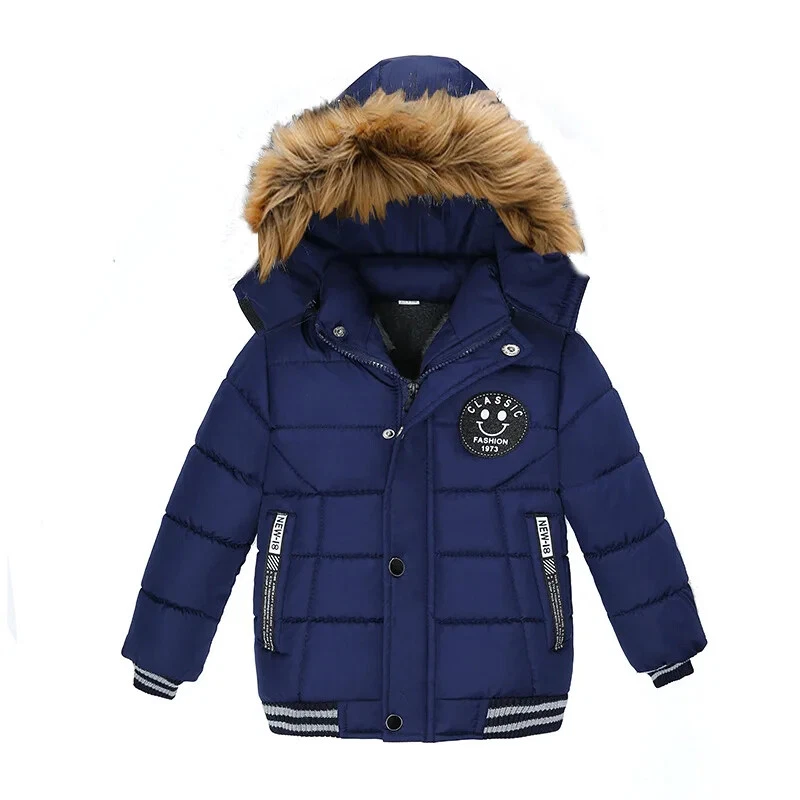 1-6 Years Boys Jacket Winter Heavy Hooded Kids Windbreaker Keeping Warm Resist - Image 4 of 4