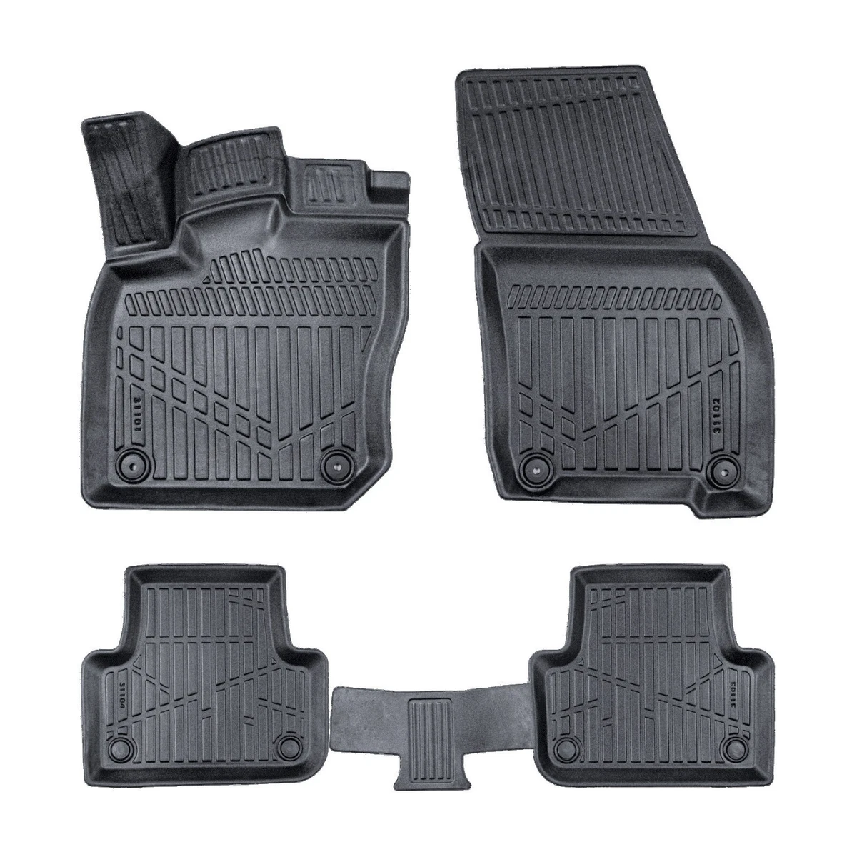 Tappetini Gomma Per VW Tiguan Set 4 Pezzi: Impermeabili, Lavabili, Inodori, Con Bordi Alti E Fissaggi VW (2007-2011+) - 3