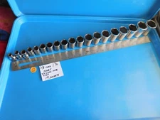 NEW,SNAP ON TOOLS  "SAE"SHORT 1/2 IN. DR, SOCKETS,"3/8 THRU 1-1/2IN." 19 SOCKETS