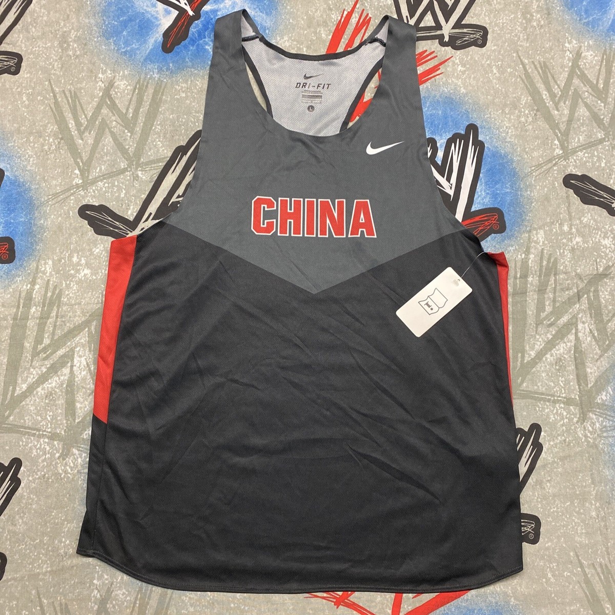 Team China Aeroswift Singlet AlphaFly (476306 010) Gyakusou L NWT