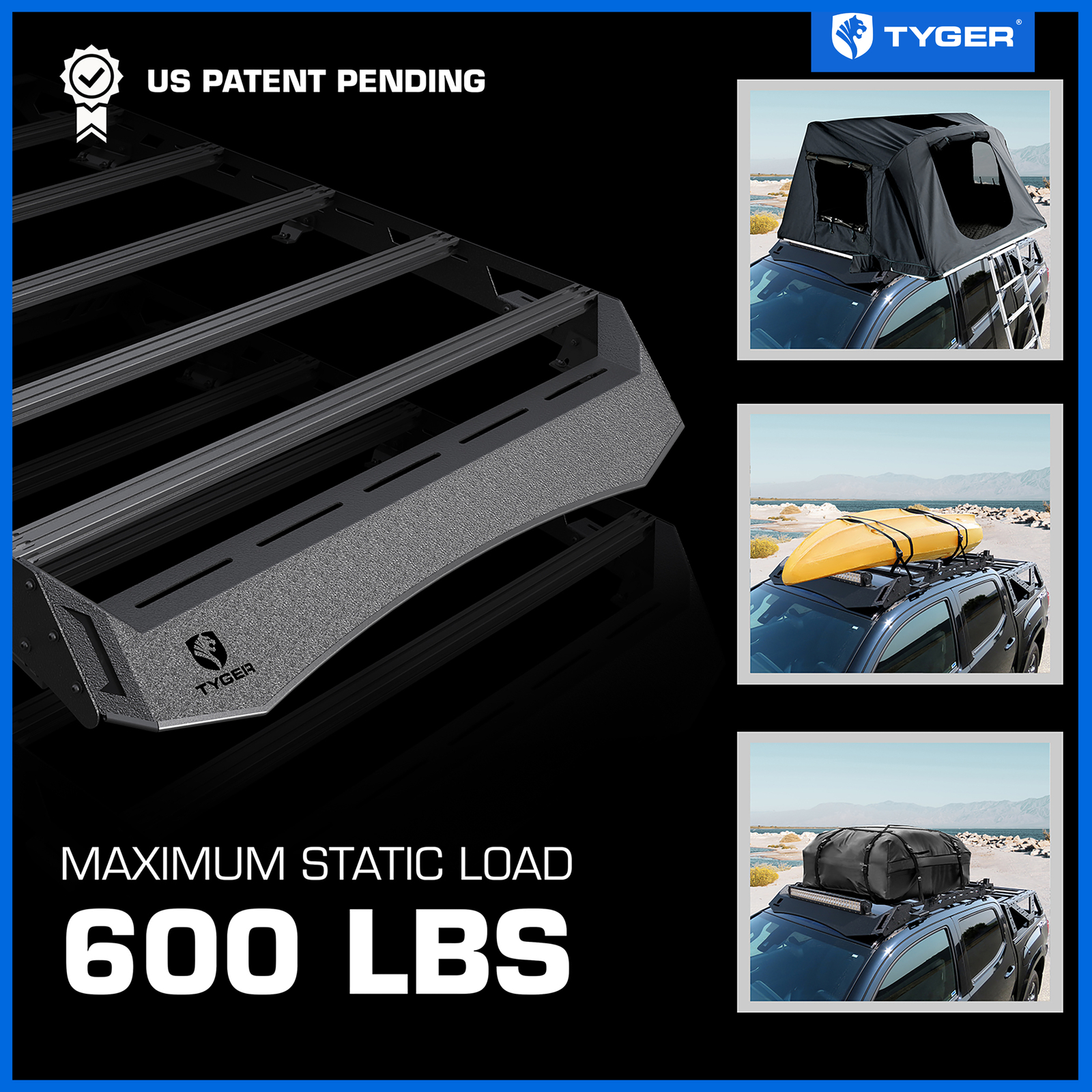 TYGER Roof Cargo Rack with Color Insert for 20052023 Toyota