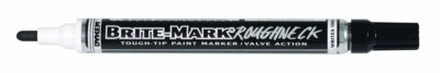 Lot of 12 Dykem #84202 Brite-Mark Roughneck medium tip BLACK paint marker