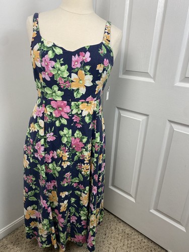 Old Navy XL Floral Sundress Linen Blend Cottage Beachy Tropical