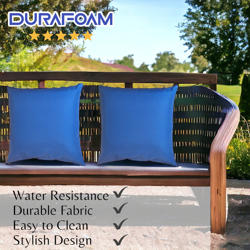 DURAFOAM Garden Outdoor/Indoor Water Resistant Hollowfibre Filled Cushions 18X18 - Picture 2 of 6