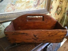 Antique Hand Made Wood Carrier Tote Utility Tray Circa 1800s Jersey Shore