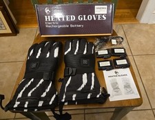 KCW Heated Gloves for Men Women,Rechargeable Skiing, Snowboarding Size L NEW