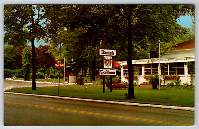 c1960s Danish Tea Room Lake Geneva Wisconsin Vintage Postcard