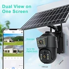 4MP Solar Security Camera Wireless 2K Outdoor Dual Lens PTZ 2-Way Audio IP66