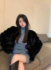 Giacca Donna Cappotto Pelliccia Ecologica Sintetica Morbida Nero 43595