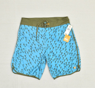 NEW Quicksilver Men Swim Trunk Geometric Polyester Multicolor Size 34 Drawstring