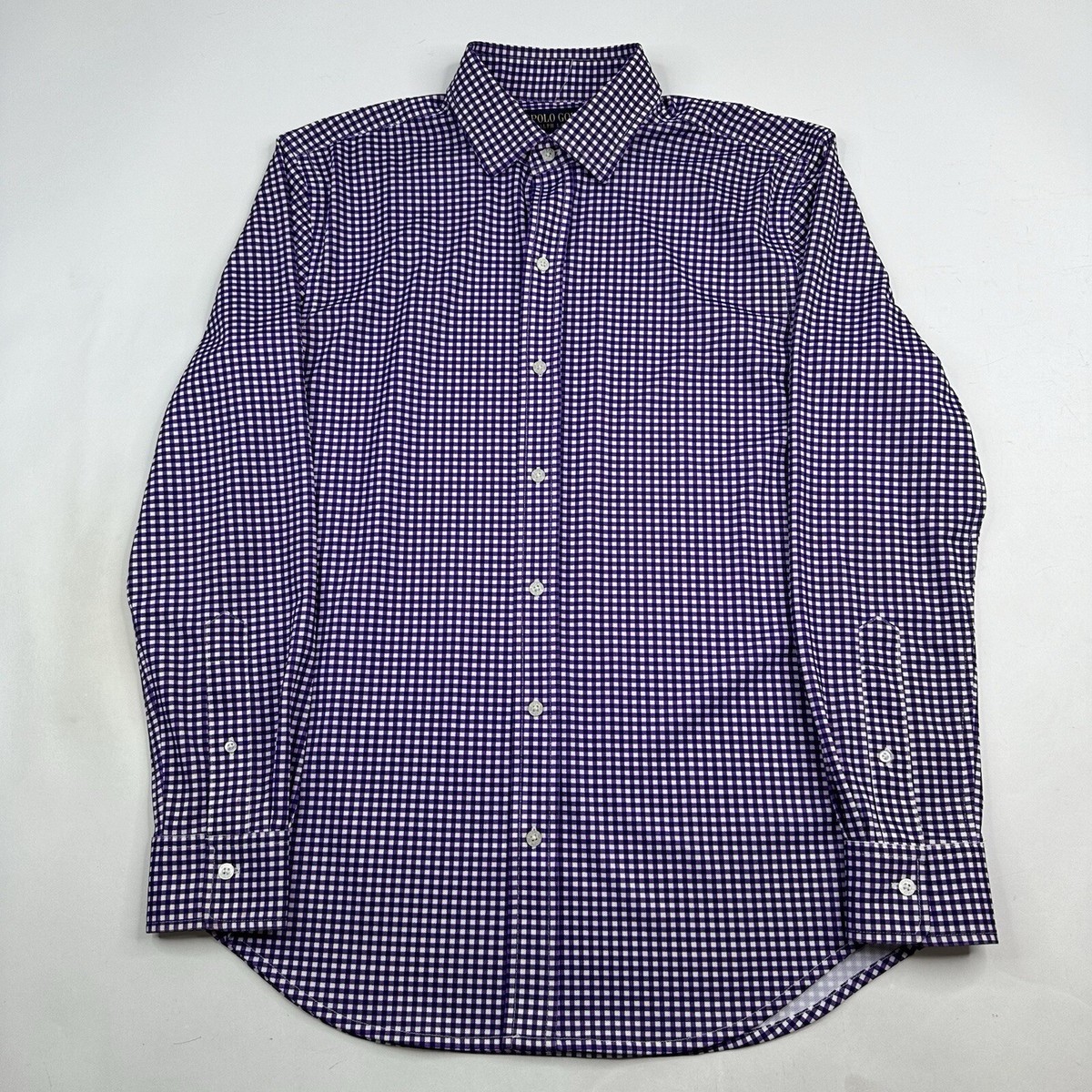 Polo Golf Ralph Lauren Men's Medium Purple Gingham Check Polo Golf Ralph Lauren Men's Medium Purple Gingham Check