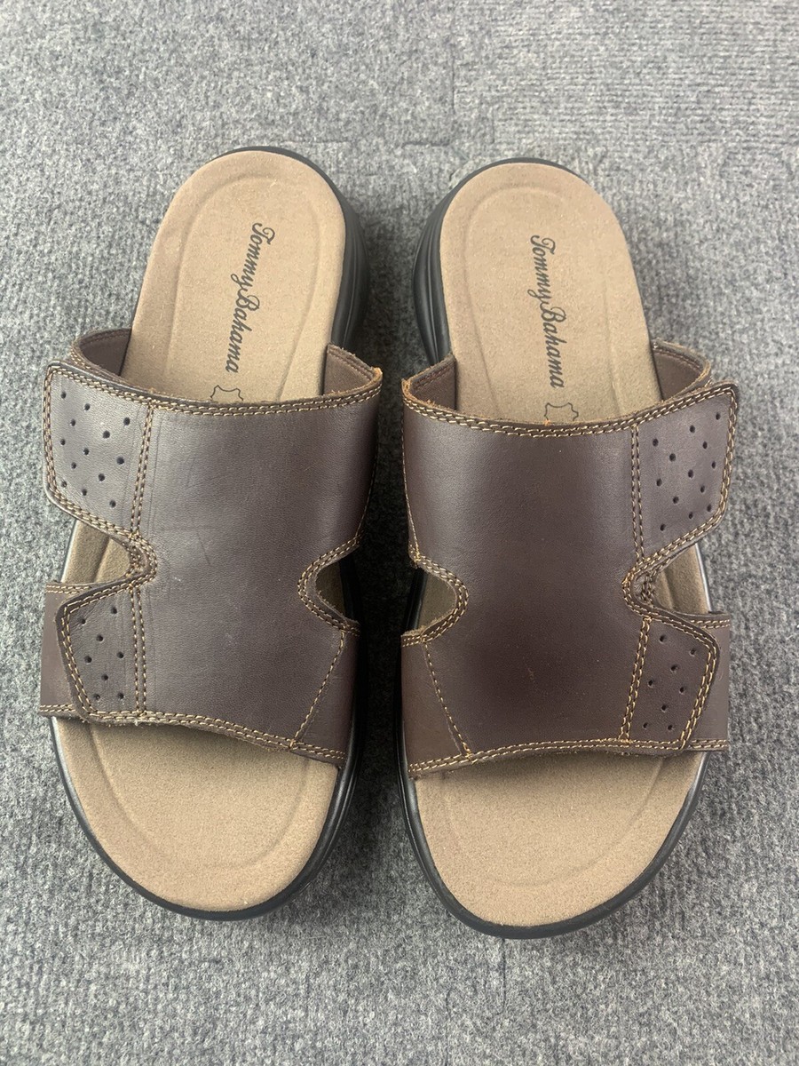 Men\'s Tommy Bahama Espresso Brown Leather Cross-Strap Sandles Slides Size 11 Tommy Bahama | Shoes | Tommy Bahama Relaxology Brown Slide  main image 3