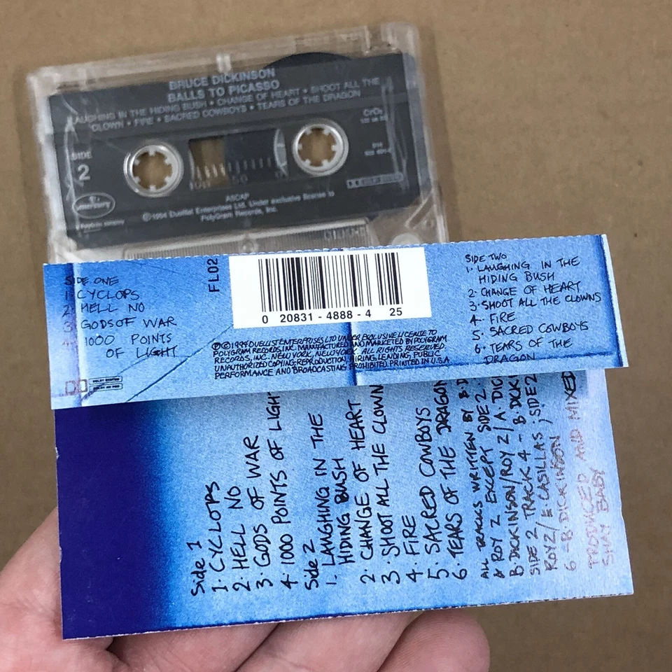 BRUCE DICKINSON Cassette Tape 90s Metal BALLS TO PICASSO IRON MAIDEN Foto 4 de 4