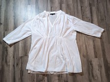 Malvin Bluse Tunika Damen Gr. 44 Weiß 100% Baumwolle