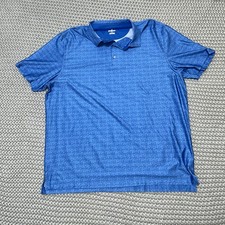 Hickey Freeman Polo Shirt Mens XLarge Blue Performance Golf Stretch Geometric