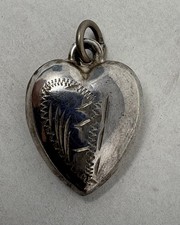 Vintage Silver Heart Shape Pendant (K1) Jewellery Accessory Love Ornate Engraved