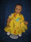 For 15" Bitty Baby Yellow Flannel Nightgown with Cartoon Animals and Pillowcase — photo 1