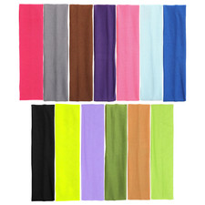 13Pcs 1.8" Wide Headbands Plain Stretchy Soft Non-Slip Hair Band Unisex headband