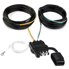 22FT 4 Pin 5 Wire Trailer Wiring Harness Protected by Nylon Net Tube, Utility 