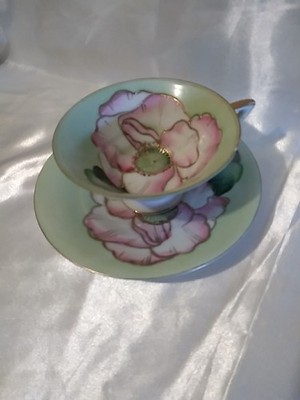 ''Pink Peony'' Trimont Ware Teacup And Saucer Set, Occupied Japan.      (222a)
