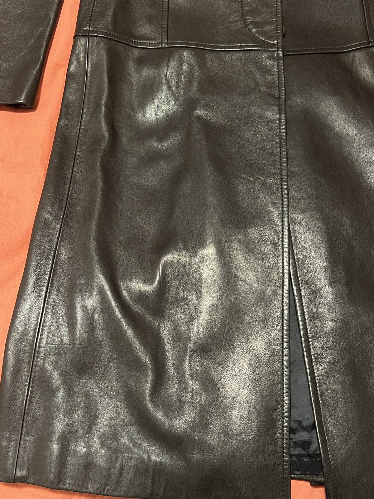 RARE GUCCI by Tom Ford F/W 1997 Black Leather Long Coat Jacket Archival Size 44 image 6
