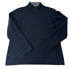 VTG Escada Margaretha Ley Wool Mock Neck Sweater Large US 44 EU Black Germany