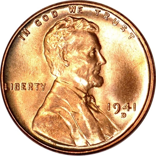1941-D 1C Lincoln Wheat Cent Superb Gem UNC RD K19246