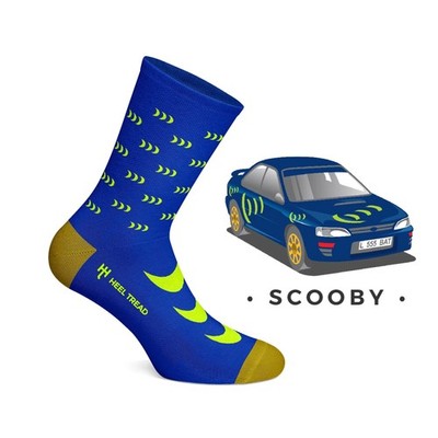 Fersenprofil Automotive Icons Socken, ein Paar - Subaru Impreza (Größe L, UK 8-12)