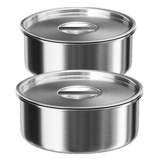 2 Pcs Stainless Steel Cooking Utensils Baby Food Bowl Dessert Bowls