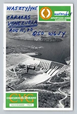 Ham Radio QSL WA5ZTY YV5 Caracas Venezuela 1970 CVG El Dorado Dam