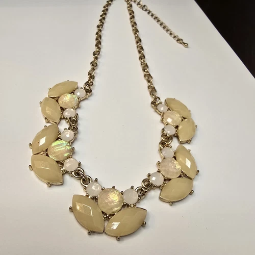 VETEMENTS Collana Statement Bellissima Giallo Acrilico Iredesent Accento Perline 15 Pollici #65