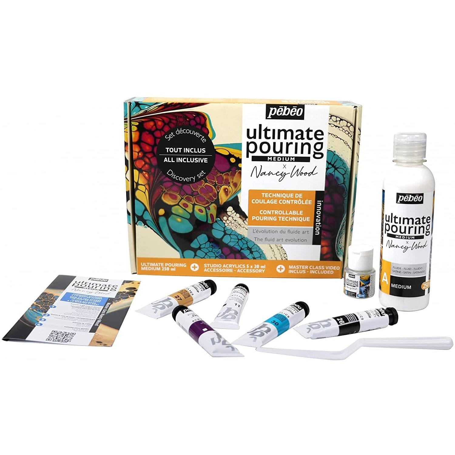 Pébéo Set découverte Ultimate Pouring medium pour animer vos ateliers de peinture en famille