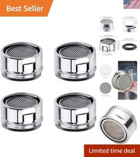 Durable Chrome Faucet Aerators 4-Pack - 0.94" Male Threads for Easy Install