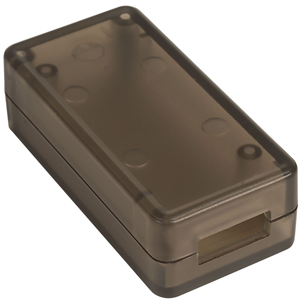 Hammond Miniature Plastic USB Enclosure 50x25x15.5 Transparent Smoke