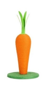 EveryYay Novelty Carrot Cat Scratch Post Medium Orange Green Toy Decorative 